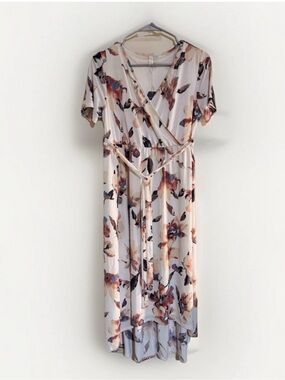 beige chiffon printed square neck empire maternity maxi dress Cream Floral Square Neck Ruffle Maternity Maxi Dress  PinkBlush